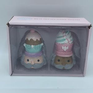 Peppermint & Pine Pastel Nutcracker Cupcake Ceramic Salt and Pepper Shak…